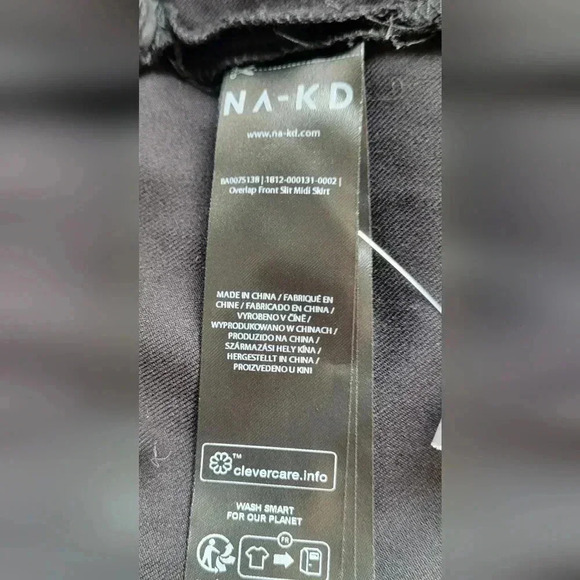 NA-KD Overlap Front Slit Midi Skirt, Black, xxsmall (US/2 EU/32) - Picture 12 of 13